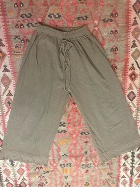 Indigo Luna Store Olive Green Ribbed Wide-Leg Pants